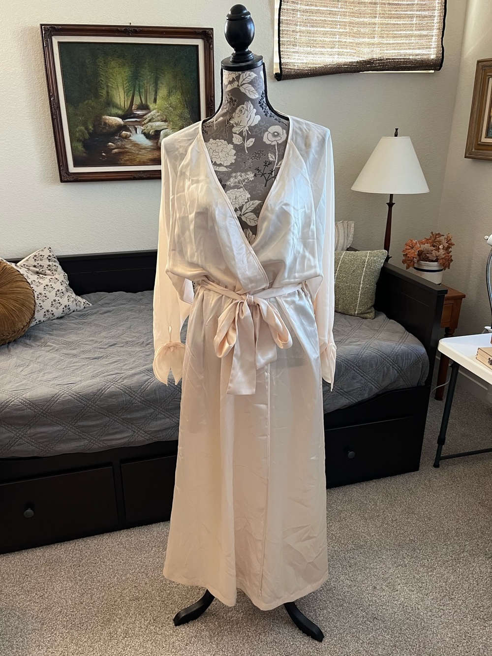 Gold label vintage Victoria’s Secret Satin Wrap Robe with Waist Tie